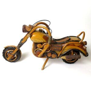 Vintage Wooden Wicker Chopper Motorcycle